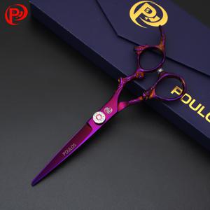 TEMU 일본식 디자인 Poulos 한정판 440C 컬러풀 스테인리스 스틸 풀사이즈 헤어 커팅 가위, 류호 벽돌과 모르타르 베어링 디자인 특징. 이발사와 스타일리스트를 위한 수공예품, 이 가위 세트는 매우 내구성이 뛰어나고 날카롭고, 사용할수록 더 날카로워집니다. 나노스케일 날카로움을 제공하며, 유연하고 가벼우며, 고급 브랜드 포장에 담겨 있습니다