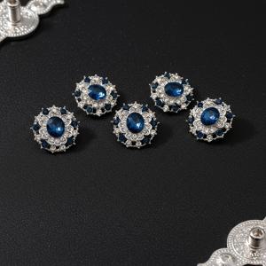 TEMU 은빛 빈티지 장식 단추 5개/22mm(0.87인치), 밝은 질감, 합금 라인석 모조 진주 소재, 재봉 DIY 공예품 셔츠 코트용