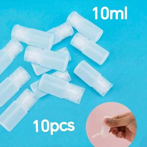 TEMU 10개입 스퀴즈형 여행용 병, 플립형 뚜껑 포함, 각 병 10ml (0.34oz). 투명하고 누출 방지 기능이 있는 이 용기는 로션, 손 소독제 및 다양한 액체 분배에 적합하며 가정, 하이킹 및 여행에 편리합니다.