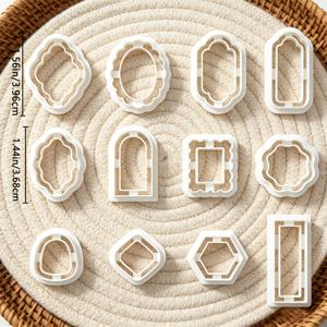 TEMU 꽃 클레이 커터 몰드 12개 - 플라스틱 DIY 공예용 다양한 모양의 꽃 및 봄꽃 커터, 폴리머 클레이, 레진, 왁스에 적합, 주얼리 만들기, 귀걸이, 부활절, 발렌타인데이 공예용, DIY 공예용 전원 불필요