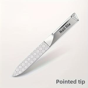 TEMU 1/2개 네일 파일 스트립 매니큐어 도구 스테인리스 스틸 휴대용 내구성 파일 양면 네일 도구