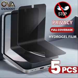 갤럭시 Z 플립 7 FE/Z 플립 7/Z 플립 6/Z 플립 5/Z 플립 4/Z 플립 3/Z 플립 호환 5개입 프라이버시 하이드로겔 필름, 접이식 내부 화면 프라이버시 하이드로겔 보호필름 (강화유리 아님), 접이식 무봉합, 기포 없는 보호, 고투명도, 스크래치 방지, 안티스파이, 쉬운 설치