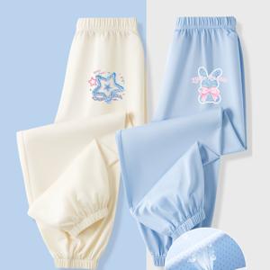 TEMU 여아용 바지 2개, 여름용, 경량, 속건성, 쿨링감, 프레피 스타일, 중아이기및 장아이 유아용, 여름용, 스웨트팬츠, 여아용, 루즈핏, 통기성, 캐주얼 팬츠, 편안한 착용감, 스타일리시, 패셔너블, 아동복, 선물용, 아동용 여름 긴바지, 캐주얼한 여름옷 및 야외 활동에 적합, 야외용으로 완벽