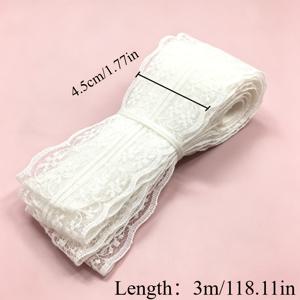 TEMU 3M/118.11인치 화이트 레이스 리본, 웨딩 장식, 플로럴 선물 포장, 생일 및 기념일 선물에 매우 적합