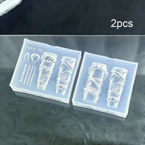 TEMU 3D 비즈 젤 네일 아트 및 꼬임 반지 제작을 위한 실리콘 몰드 2개 세트, 공예 추가에 적합