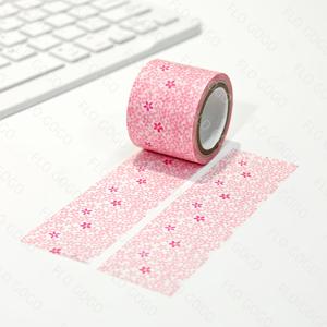 TEMU 넓은 핑크 플로럴 와시 테이프, 5미터 x 3cm, 다이어리, 사진 앨범, 스크랩북, 프로젝트 및 선물 포장에 완벽