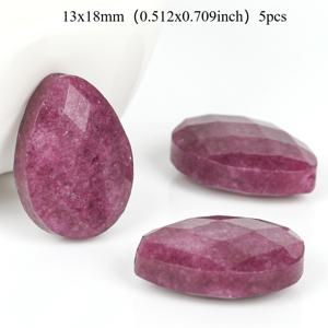 TEMU 13X18mm 천연석 보라색 가넷 스트레이트홀 파체드 물방울 비즈 5개입, 주얼리 제작 팔찌 목걸이 장식용