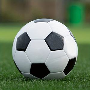 TEMU 튼튼한 성인 축구공 - 보호 기능, 민첩성 훈련 및 야외 운동에 적합, 클래식 블랙 앤 화이트, 기계 스티치 PVC