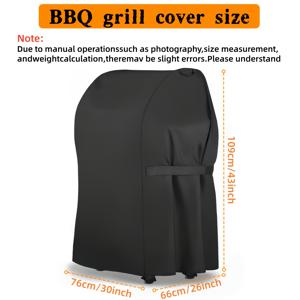 TEMU BBQ 커버 600D 옥스포드 원단 방수 야외 바베큐 커버, 대부분의 브랜드 그릴에 맞는 범용 사이즈, 상단 손잡이, 측면 스트랩, 하단 드로스트링 (커버만 해당)