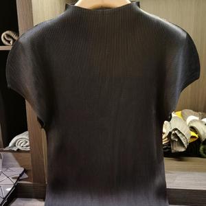 TEMU 여성용 여름 얇고 가벼운 심플 하프 터틀넥 주름 단색 활용도 높은 슬림핏 몸매 비침 덜com 치간칫솔주름 반팔 티셔츠