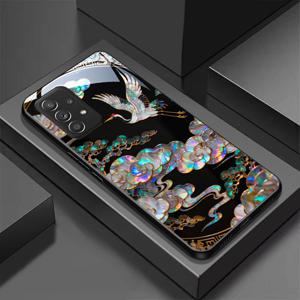 TEMU 삼성 A37 A57 S9 S9PLUS S7 S8 S8PLUS S7EDGE S25 24 23 22 21 20 ULTRA 25FE PLUS용 진주광택 학 소나무 낙하 방지 충격 흡수 하드 휴대폰 케이스; 크리스마스, 커플, 생일, 친구 및 가족을 위한 선물용으로 완벽