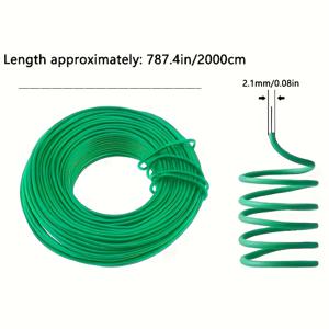 TEMU 정원용 식물 지지대 유연한 금속 철망줄 1롤, 42.65ft/65.62ft, 다용도 PVC 코팅 강철선, 격자망, 식물, 정원 및 일상용으로 이상적 - 레귤러 그린