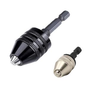 드릴척 어댑터 - 드라이버용 드릴척 2개, 드릴 비트 어댑터 키리스 척 1/4 육각 생크 (0.6-8mm, 0.3-3.6mm)