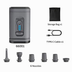 TEMU 2-In-1 전동 에어 펌프, 충전식 배터리 내장, LED 비상등, 빠른 공기 주입 및 흡입 기능이 있는 팽창 및 압축 펌프, 풀 플로트, 에어 매트리스, 풍선 및 진공 보관 백을 위한 휴대용 미니 에어 펌프