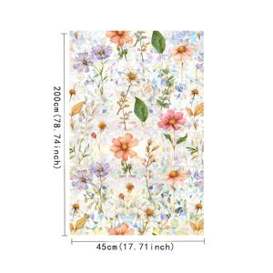 TEMU 레이저 컷 글리터 유리 필름 1롤 | 드림시 화이트워터 컬러 플로럴 창문 데칼 | 보호 및 빛 차단 | 발코니, 거실, 침실 유리 장식 필름 | 사생활 보호 및 단열, 제거 가능