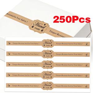 TEMU 크라프트 개봉 방지 포장 봉인 스티커 250개, 9x1인치 안전하고 확실한 식품 소매용 변조 방지 라벨, 수제 베이킹용 신선도 봉인