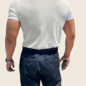 TEMU 남성용 운동용 V넥 티셔츠 - 통기성, 슬림핏, 단색, 폴리에스터, 세탁기 사용 가능, 러닝 및 트레이닝용, 반팔, 아웃도어