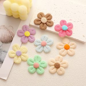 TEMU 30개 5cm 한국식 패브릭 오각꽃 기술 의류 신발 양말 멀티컬러 버튼 꽃 액세서리 DIY 헤어클립 패브릭 패치