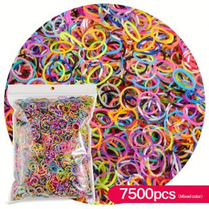 TEMU 7500개 컬러풀한 탄력 있는 머리끈 대량 팩 - DIY 헤어 액세서리, 주얼리 만들기 & 공예 프로젝트용 색상 - 팔찌, 헤드밴드, 키체인, 귀여운 헤어 액세서리, 공예 재료, 다양한 크래프트 소재, 핸드메이드 주얼리, 유연한 루프, 창의적인 아티스트를 위한 내구성 있는 스트레치 소재