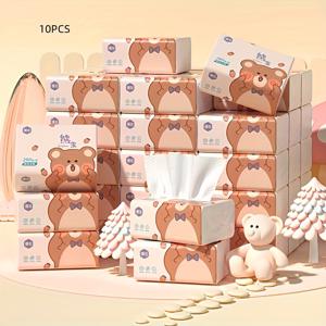 TEMU 10팩, 소프트 티슈 280매/팩, 4겹 일회용 티슈, 가정용 화장지, 흰색 페이셜 티슈. 얼룩 방지, 강력한 흡수력, 내구성 | 소프트 페이셜 티슈는 가정, 자동차, 기숙사에 적합합니다.