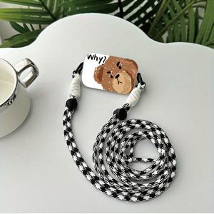 TEMU Question Bear 거울형 휴대폰 뒷면 클립, 조절식 랜야드 포함, 크로스바디, 숄더, 또는 넥 스트랩, 탈부착 가능, 야외용. 대부분의 Apple//Xiaomi/Huawei/Google 모델에 적합, iPhone 7/8/SE/MINI 또는 접이식 화면 모델에는 적합하지 않음. 핸즈프리 터치업 거울, 여행 필수품