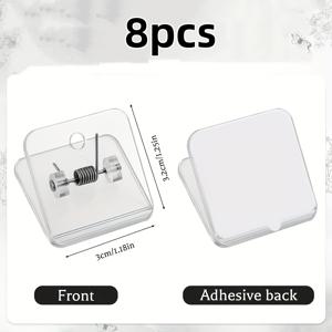 TEMU 8개입 자가 접착 강아지 배변패드 홀더 - 소형~중형견용 벽걸이 훈련 클립, 내구성 플라스틱 실내 애완용품, 패드 고정 및 쉬운 설치, 강아지 배변용품, 애완동물 위생 필수품, 기능성 펫 제품, 포스터, 사진, 엽서 클립