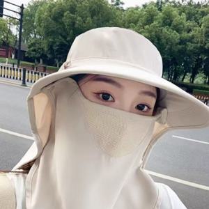여성 올커버 마스크 일체형 플랩캡 여름 자외선차단 썬캡 챙모자 등산 해변 일모자 NF