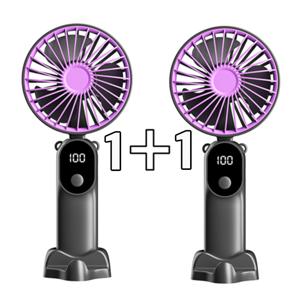 TEMU 1+1 휴대용 저소음 무선 미니 손 선풍기 USB 충전식 휴대용 선풍기