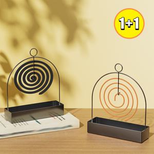 TEMU (1+1) 새로운 카본 스틸 모기향 홀더, 디퓨저 홀더, 샌달우드 홀더, 모기향 걸이 트레이, 가정용 크리에이티브 홀더의 열선 방지 철제 접시가 거실/침실 및 야외 캠핑 인테리어에 적합