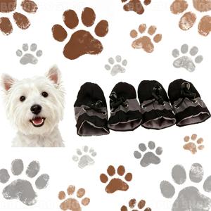 소형견용 올웨더 발바닥 보호 신발 4pcs 세트 - 소형견에 적합, 비 오는 계절 외출 시 발바닥 건조 유지에 이상적 - 반려동물 외출을 위한 완벽한 선택