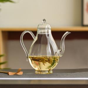 핸드메이드 우아한 빈티지 유리 찻주전자 | 차, 허브차, 와인 제조용 투명 뷰티 찻주전자 - 차 애호가 및 특별한 날에 적합 | 정교한 손잡이 디자인 | 레트로 미학