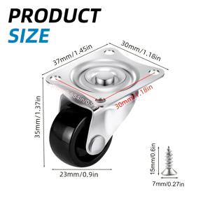 4개입 고강도 산업용 회전 캐스터, 360도 저소음 롤러 시스템 - 손수레, 공구 상자, 가구, 장비에 적합, 부드럽고 내구성이 뛰어난 구조, 넓은 적용 범위