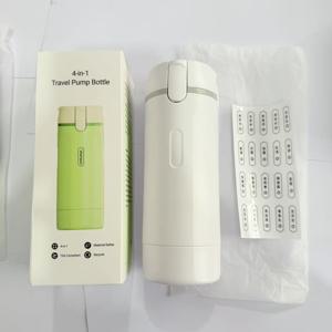 TEMU 4 in 1 여행용 디스펜서 병, 누수 방지 리필 가능한 여행용 화장품 용기, 휴대용 사이즈 샴푸 로션 화장품 용기, 여성 남성용 여행 필수품