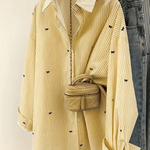 TEMU 우아한 스페셜 에디션 여성 프린트 셔츠 - 긴소매 버튼 셔츠, 클래식 칼라, 중간 정도의 신축성 및 세탁기 사용 가능, 사무실, 통근 또는 공식 행사에 적합, 오피스 웨어, 세련된 캐주얼