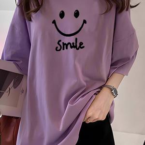TEMU 플러스 사이즈, 1XL-5XL 티셔츠 여성용 플러스 사이즈 의류 티셔츠 크롭 탑 라운드 넥 여성 패션 남녀공용 여성용 인터넷 의류 캐주얼 티셔츠 연예인 라지 티셔츠 활용도 높은 오버사이즈 베이직 필수품 플러스 사이즈