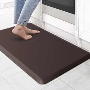 TEMU 44X150Cm 피로 방지 주방 스탠딩 매트 - PVC 가죽 미끄럼 방지 두꺼운 고무 뒷면 바닥 매트 (사무실/세탁실/욕실용)