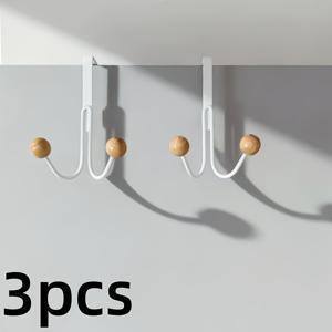 3개 펀치-프리, 네일-프리 금속 양방향 후크 세트. 욕실 수건 걸이, 주방 헝겊 장갑 걸이, 다용도 옷장 문 뒷면 후크로 사용 가능