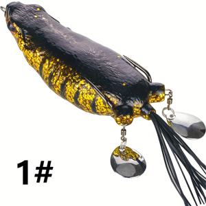 TEMU 더블블레이드 컬러풀 실 자이언트 개구리 9cm 25g 썬더 프로그 1개, 배스 및 개구리 낚시용