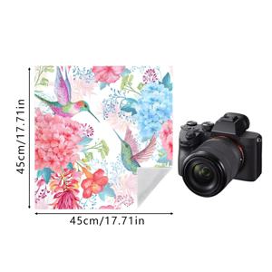 TEMU 1개, [자착식 매직 범용 포장 천] 2D 평면 로맨틱 예술적인 벌새 꽃무늬 패턴 사무실 문구 휴대용 보관 가방 연필 케이스, 카메라 보호 천, 휴대용 화장품 정리 가방, 창의적인 애완 동물 포장 타월