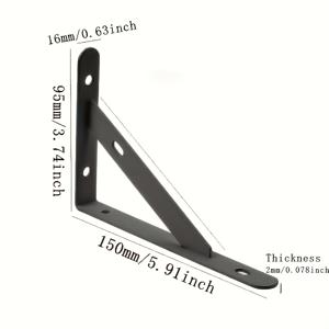 조절식 금속 브라켓과 단면 칸막이가 포함된 벽걸이형 삼각대 선반 3개 세트, 최대 136.08kg 하중, 공간 절약형 단일 단 선반, 가정 정리, 주방, 욕실, 침실에 적합