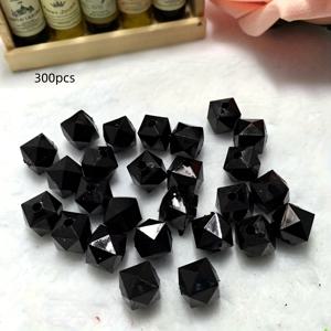 TEMU 프로젝트용 수제 사각 비즈 300개입, 별이 빛나는 하늘 디자인, 홈 데코 및 핸드백에 적합, 10mm 투명 아크릴 비즈로 직조 가능