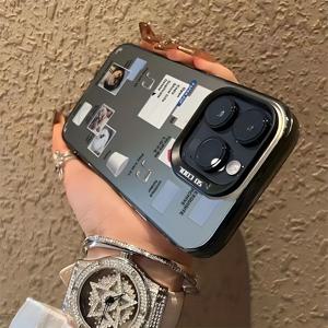 TEMU 한국어 Ins Cat Files 귀여운 만화 폰 케이스 Iphone 16 15 14 11 Pro XR XS 7 Plus에 적합, 방수 방진 frosted back cover