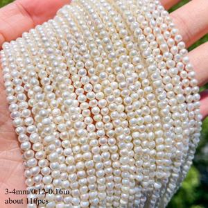 TEMU 3-4mm AAA 천연 프루워 펀치 진주 비즈 - 고품질 소형 스페이서 비즈, 여성용 여름 선물로 우아한 팔찌 목걸이 귀걸이 DIY 만들기