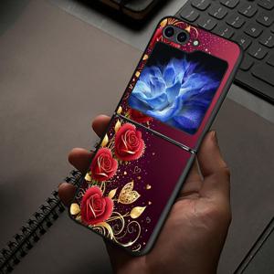 TEMU 휴대폰 케이스 - 삼성 갤럭시 Z플립 5G Z Flip 7 6 5 4 3 ZFLIP7 Z Flip 5/6 Z Flip 3/4 로즈 블라우밍에 적합한 하드 백 커버 휴대폰 케이스