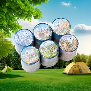 TEMU 6롤/팩 - 5cm×200cm - 풍경 테이프 세트 - 여정 속 시간 시리즈 - 방수, 논다이컷, PET 소재 - 창의적인 콜라주 재료, 일기, 축하 카드, 컵, 사진 프레임, 장식용 테이프, 선물용으로 적합