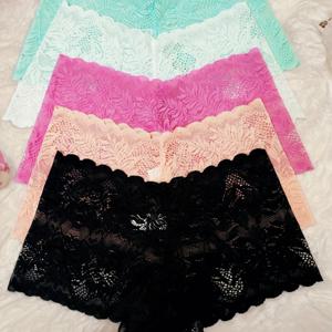 TEMU 섹시한 레이스 패턴 여성용 복서 쇼츠 5팩