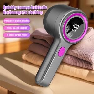 TEMU 2026년형 업그레이드 휴대용 다기능 먼지 제거기, USB-C 고속 충전, 3단 속도 조절, 전동 패브릭 면도기, 휴대용 먼지 제거기 털 제거기, 16000RPM 강력 모터, LED 스마트 디지털 디스플레이 포함, 의류에 적합