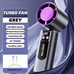 TEMU 2026 신형 업그레이드 핸드헬드 냉각 접이식 선풍기, 3-in-1 미니 반도체 터보 팬, USB 대용량 배터리 냉각팬, 강력한 바람, 브러시리스 모터 - 긴 배터리 수명, 199단계 속도 조절 설정, 여행 및 야외용!