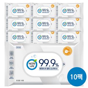 클린 손소독티슈 휴대용 물티슈 10매 X 10입 X 1개