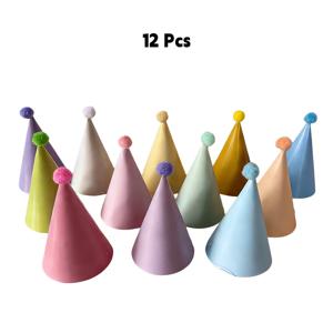 TEMU Gift for Her/Him 6pcs/12pcs Pcs Colorful Macaron Cone Birthday Party Hats - Paper Hats Suitable for Birthdays, Graduations, Showers, Weddings, Bachelorette Parties - Pa for & lebrations